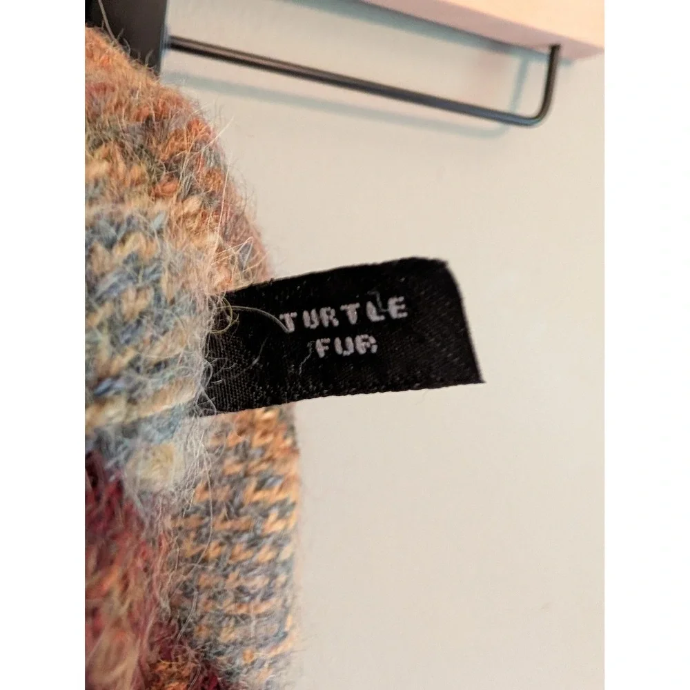 Turtle Fur Kids Alpaca Wool‎ Knit Beanie Hat Striped Burgundy Blue Tassel T1001